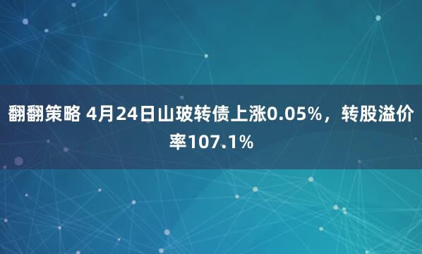 翻翻策略 4月24日山玻转债上涨0.05%，转股溢价率107.1%
