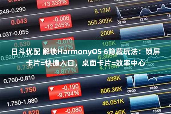 日斗优配 解锁HarmonyOS 6隐藏玩法：锁屏卡片=快捷入口，桌面卡片=效率中心
